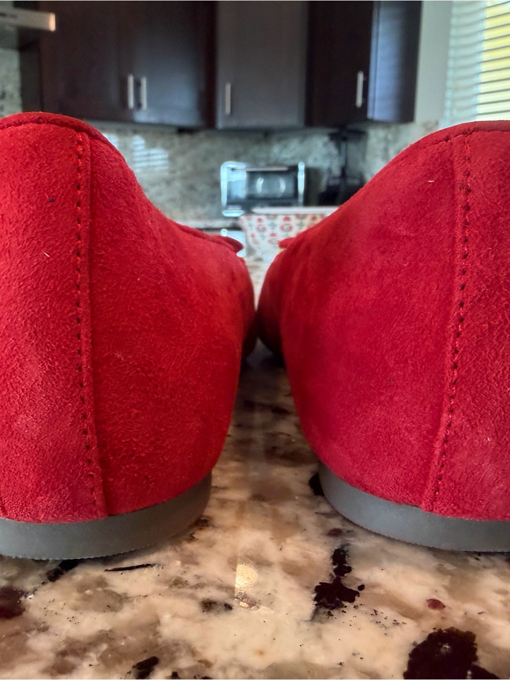 Vionic Klara Red Suede Ballet Flats Square Toe 8 - Picture 6 of 11